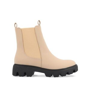 Women’s Journee Collection Ivette Chelsea Booties in Faux Leather Tan